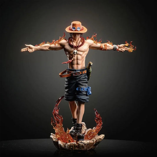 28cm Anime One Piece Ace Action Figure PVC Collectible Model Toy