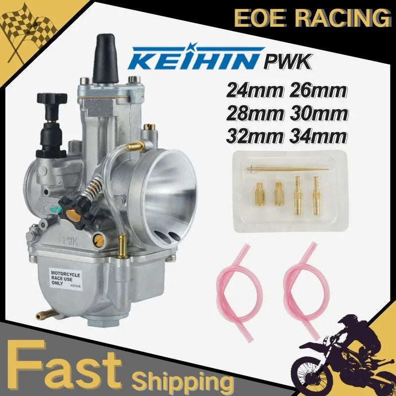 KOSO OKO 24/26/28/30/32/34mm Blue Bowl 2T/4T Universal Keihin PWK Racing Carburetor w/ FreeJet Set for Scooter ATV Dirt Bike