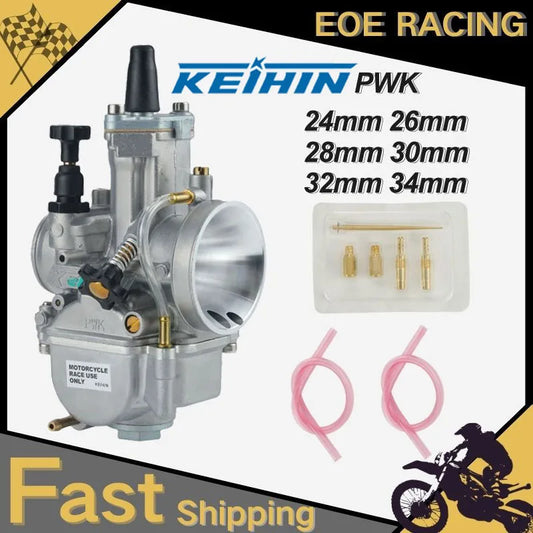 KOSO OKO 24/26/28/30/32/34mm Blue Bowl 2T/4T Universal Keihin PWK Racing Carburetor w/ FreeJet Set for Scooter ATV Dirt Bike