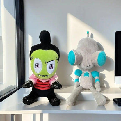 Alien Invader Plush Backpack Zim 3D Eyes Stuffed Robot Toy Green Bag