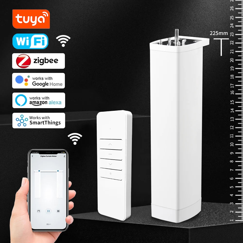 Tuya Smart Curtain Motor WiFi Zigbee RF Remote Alexa Google App Control - EXPROTAS