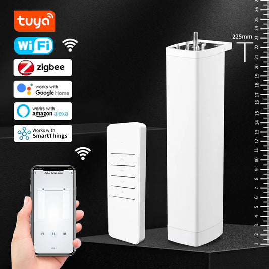 Tuya Smart Curtain Motor WiFi Zigbee RF Remote Alexa Google App Control - EXPROTAS
