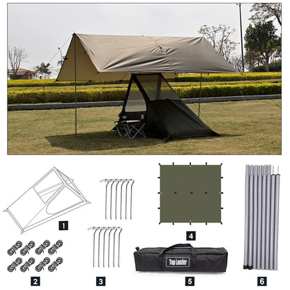 Ultralight 1-Person Mesh Tent Quick Setup Camping Trekking Shelter