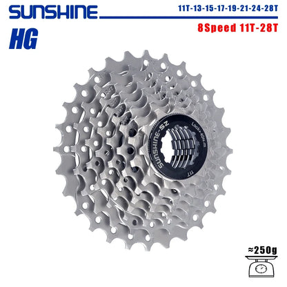 SUNSHINE 8–12 Speed Road Cassette 11-23T to 11-36T Compatible Shimano HG - EXPROTAS