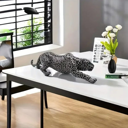 Resin Cheetah Leopard Statue Modern Panther Sculpture Home Office Decor Gift