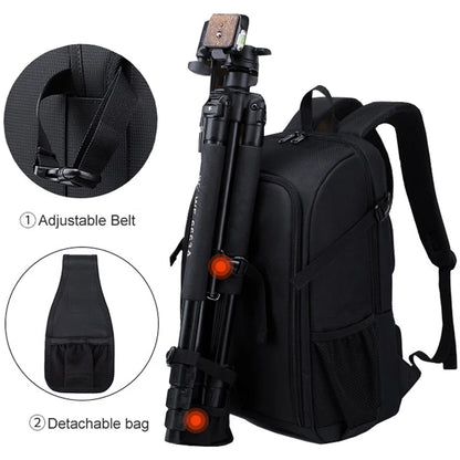 Waterproof Shoulder Backpack for Photography Big Capacity DSLR Video Tripod Bag with Rain Cover for Canon Nikon Sony Pentax