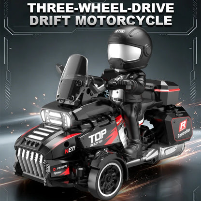 LED Lights RC Motorcycle 3.7V Remote Control Car for Kids 30M Range