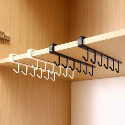 Under Shelf Hooks Mug Holder Kitchen Cup Rack Metal Storage Organizer