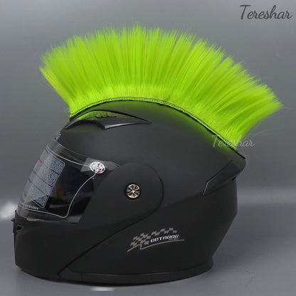 Helmet Mohawk Hair Patches Skinhead Adhesive Wig for Motorcycle Costume