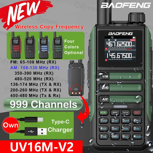 Baofeng UV16M Two Way Radio Walkie Talkie Long Range UHF VHF AM FM