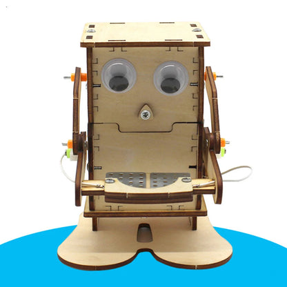 Robot Eating Coin Wood DIY Model Teaching Learning STEM Project Toy