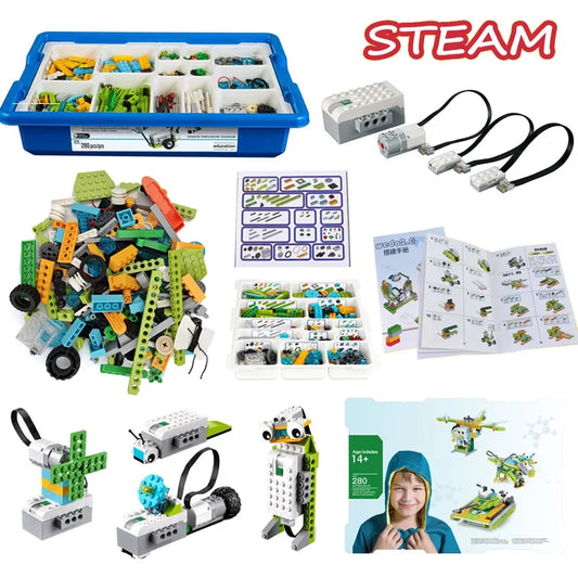 NEW 280PCS Parts WeDo 2.0 Robotics Construction Core Set Building Blocks Compatible with 45300 Scratch 3.0 Educational DIY Toys-EXPROTAS