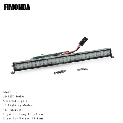 RC Crawler Roof LED Light Bar White Coloured Adjustable Modes 1/10 TRX4 SCX10