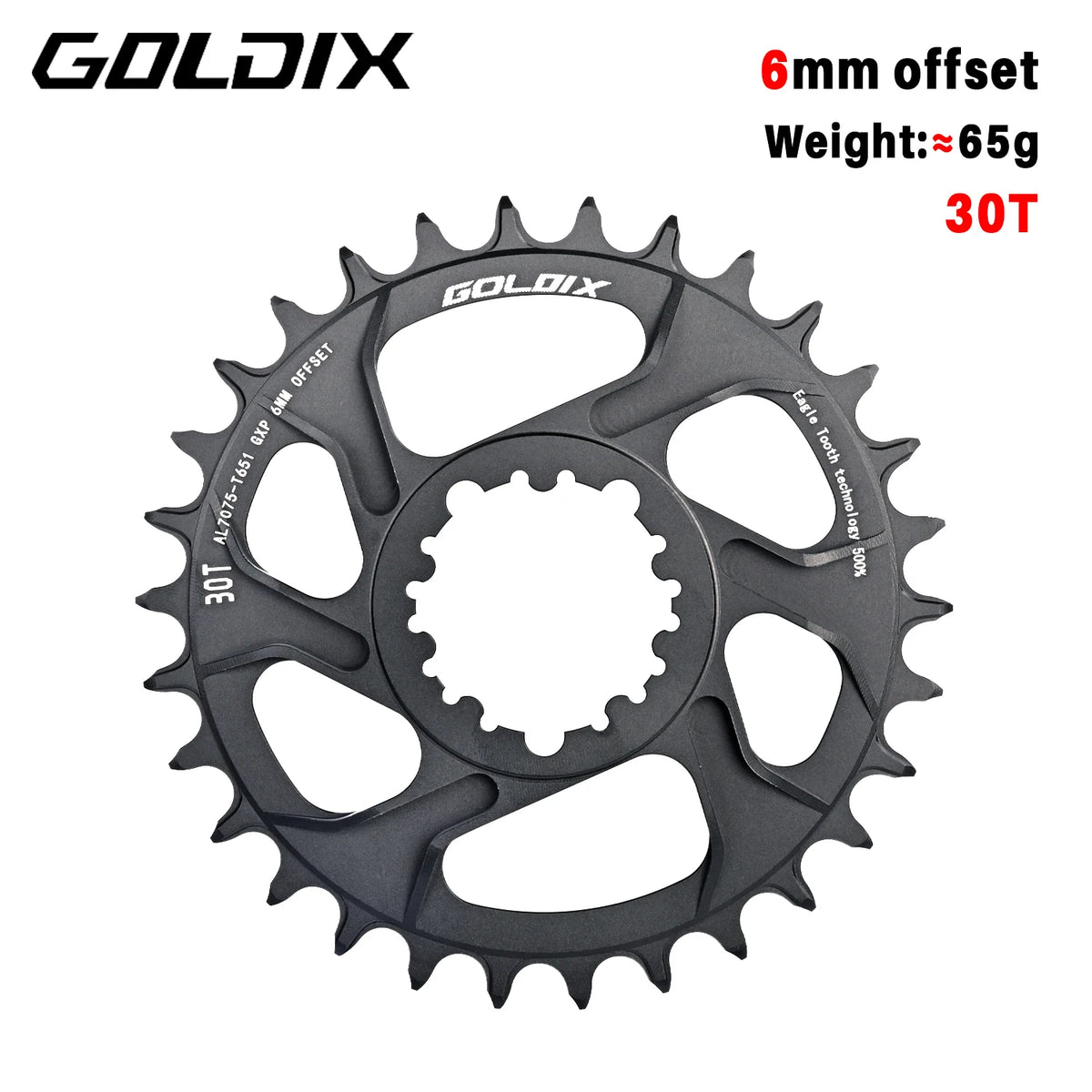 0/3/6mm Offset Goldix Chainring Narrow Wide Direct Mount for SRAM MTB