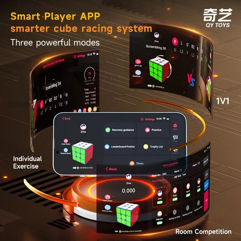 Qiyi Smart 3x3 Speed Cube Magnetic Stickerless Puzzle AI Fidget Toy