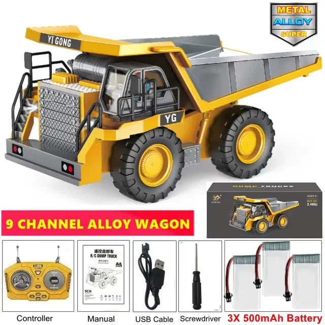 4WD RC Remote Control Excavator Truck Crawler Bulldozer Toy Vehicle