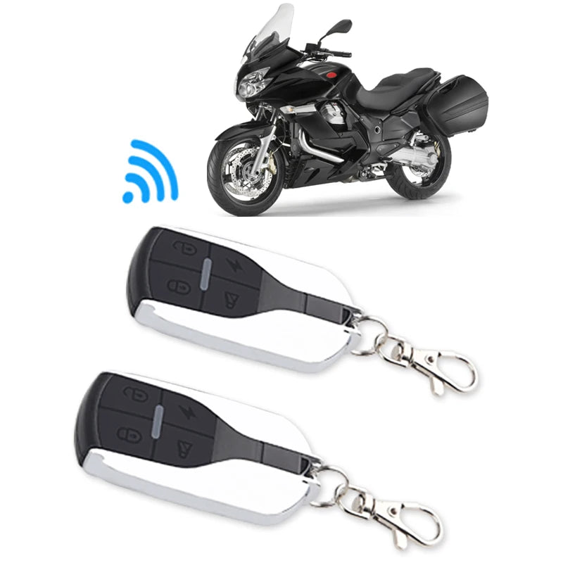 Motorcycle Alarm System Remote Wireless Anti-theft Engine Start 12V