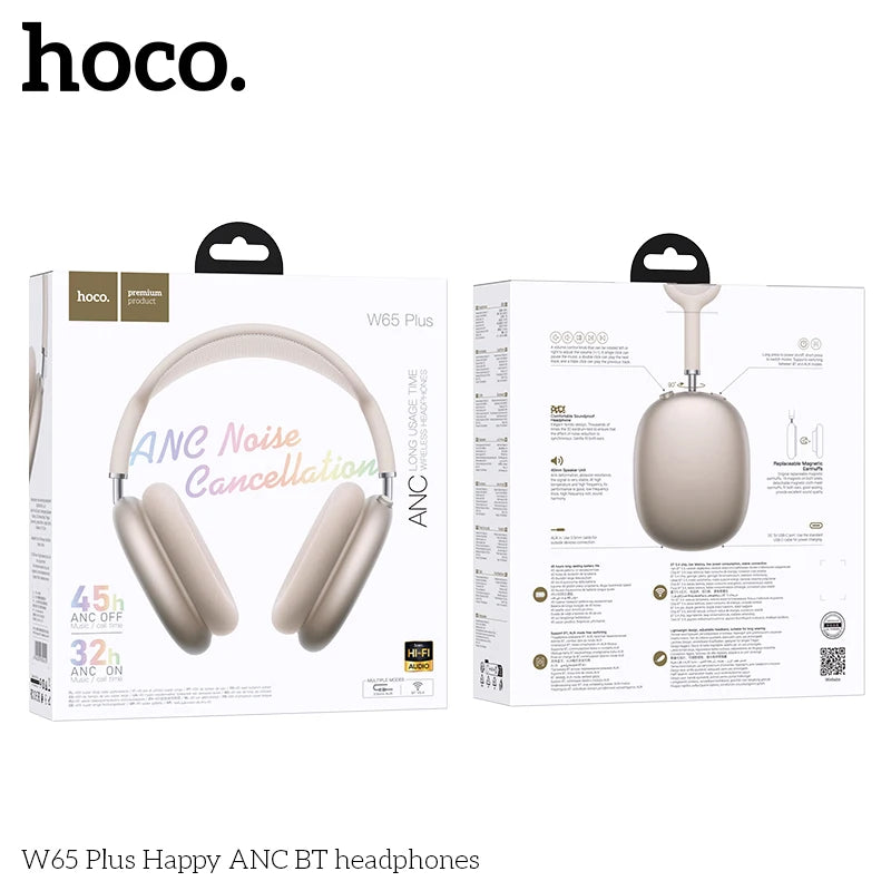 Hoco W65 Bluetooth Over-Ear Headphones Wireless Mic Sounds Sport Headsets