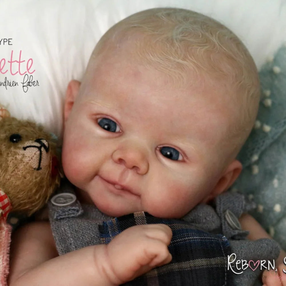 19" Reborn Baby Doll Juliette Finished 3D Painted Skin with Veins Cloth Body