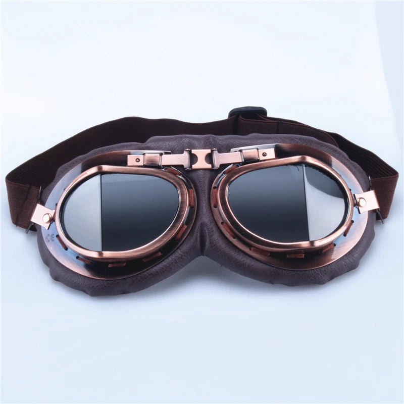 Vintage Motorcycle Pilot Goggles Retro Motocross Jet Scooter Off-Road Riding Glasses