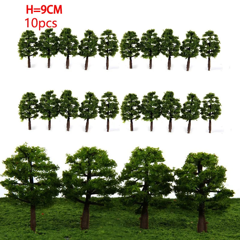10Pcs Trees Train HO Scale Model Scenery Layout for Railroad Diorama
