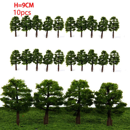 10Pcs Trees Train HO Scale Model Scenery Layout for Railroad Diorama