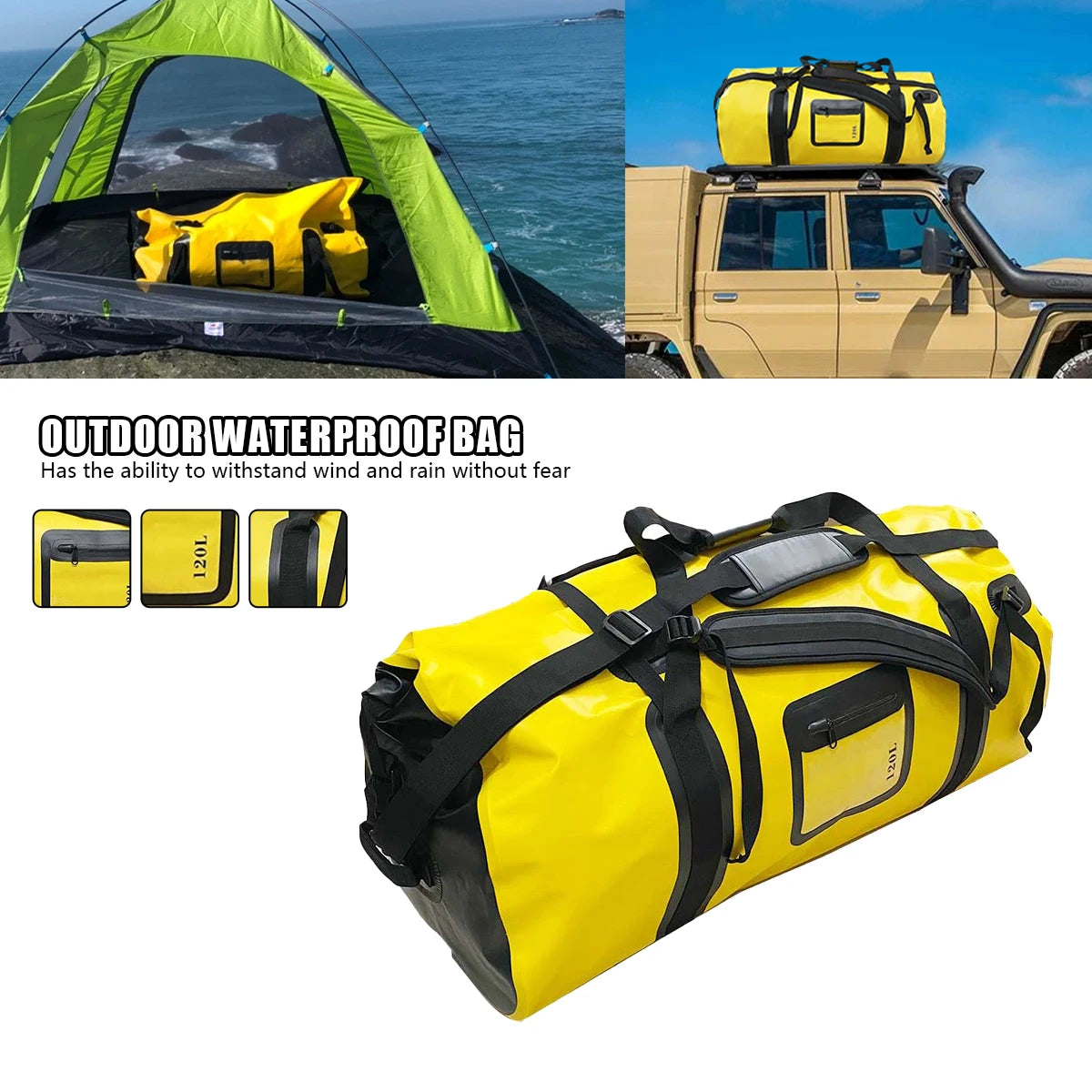 Waterproof Motorcycle Tail Bag Rear Seat Luggage 40-66L