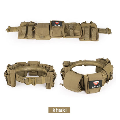 Tactical Battle Duty Belt Set w/ Pouches Airsoft Law Enforcement Utility Gear