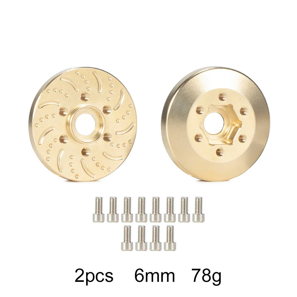 Brass 12mm Hex Wheel Weights Brake Disc Adapters for 1.9 2.2 RC Crawler