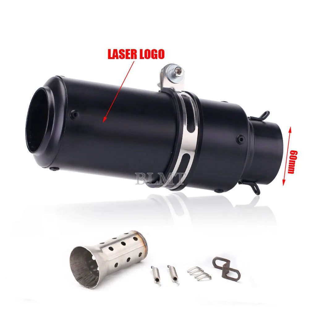 Universal Stainless Steel Slip-On Exhaust Muffler Carbon Look with DB Killer 51-60mm