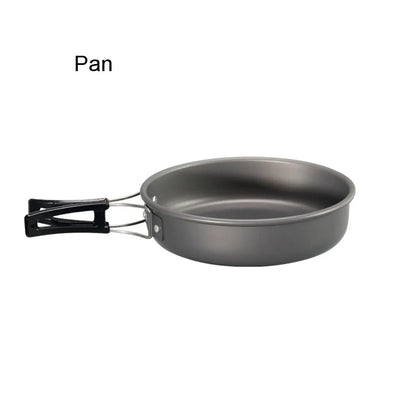 Outdoor Camping Cookware Portable Non Stick Cooking Pot Pan Bowl Hiking Picnic