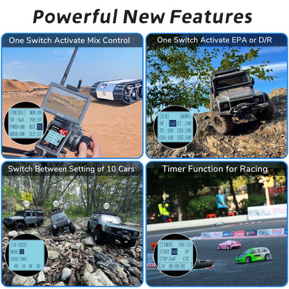 Radiolink RC6GS V3 2.4G 7 Channel Radio Transmitter with R7FG Receiver Gyro Telemetry Included Remote Controller for RC Car Boat-EXPROTAS