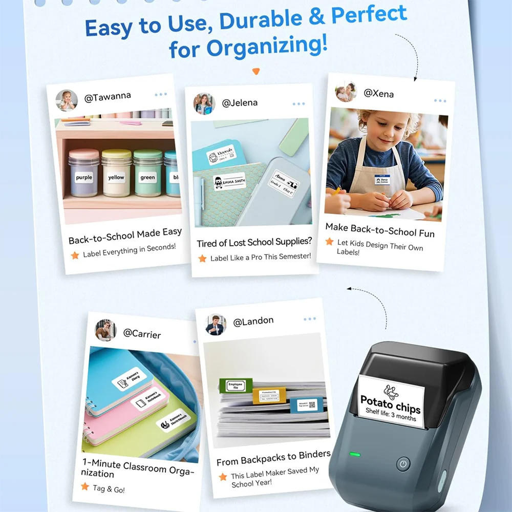 Niimbot B1 Portable Thermal Label Printer Mini Bluetooth Sticker Maker