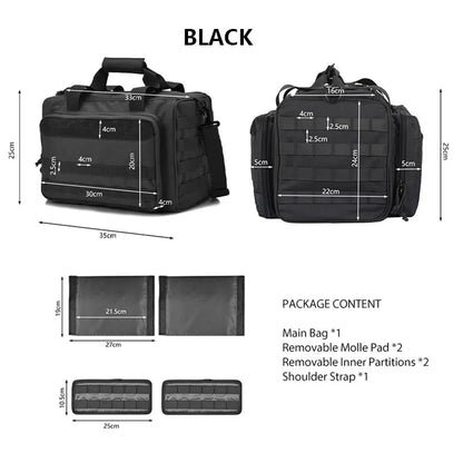 Gun Range Storage Bag Molle System Outdoor Hunting Accessory Nylon Gun Tactical Case Bags Pistol Tool Shoulder Pack Sniper Black-EXPROTAS