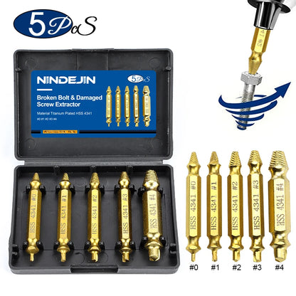 6pcs Screw Extractor Drill Damaged Bolt Remover Easy Out Bits Set