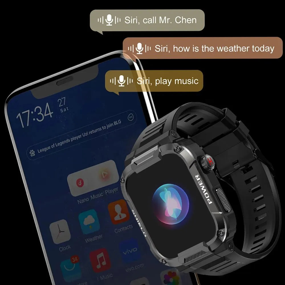 MEVADEN 1.85 Outdoor Military Smart Watch Men Bluetooth Call Smartwatch For Android IOS IP68 Waterproof Sports Fitness Watches-EXPROTAS