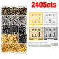 240Pcs Double Cap Rivets Studs Metal for Leather Craft Bag Repair