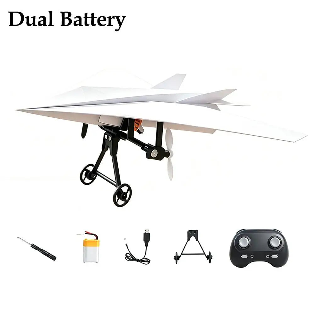 RC Paper Airplane Electric Remote Control Plane DIY Flying Toy Propellers