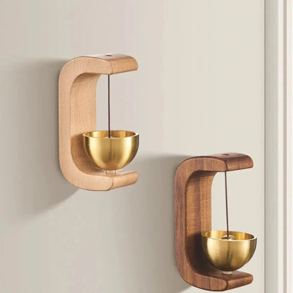 Wooden Wind Chimes Wireless Doorbell Decorative Hanging Entrance Bell
