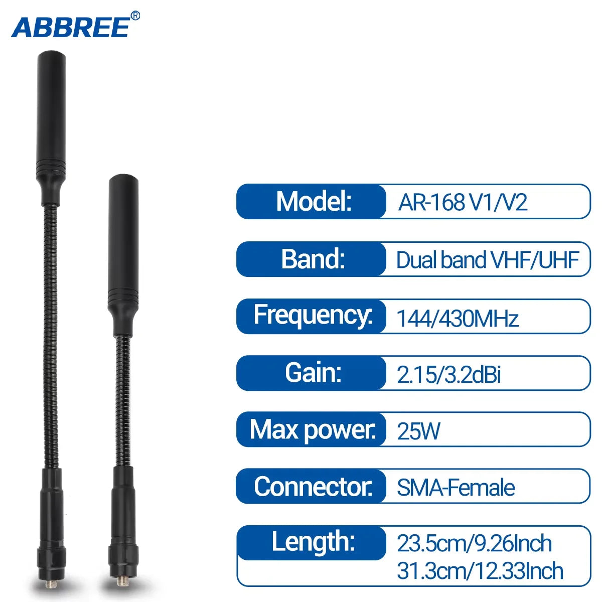 Tactical Antenna SMA-Female for Baofeng UV-5R VHF UHF Dual Band Foldable
