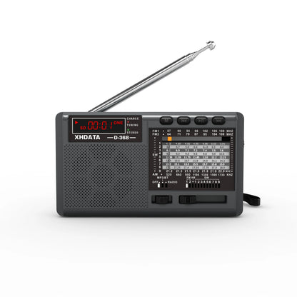 USB Rechargeable Battery Portable Radio Bluetooth Player AM/FM/SW TF Card