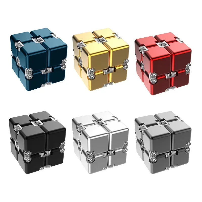 Metal Infinity Magic Cube Fidget Toy Decompression Puzzle for Adults Kids