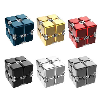 Metal Infinity Magic Cube Fidget Toy Decompression Puzzle for Adults Kids
