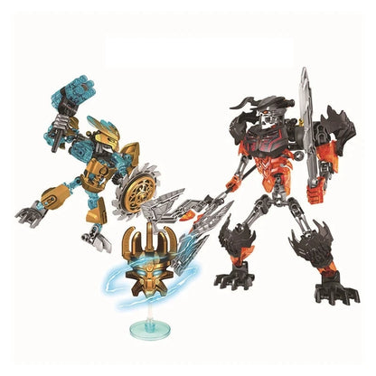 Superheroes Bionicle Golden Mask Robot Mecha Building Blocks Bricks Boys Toys