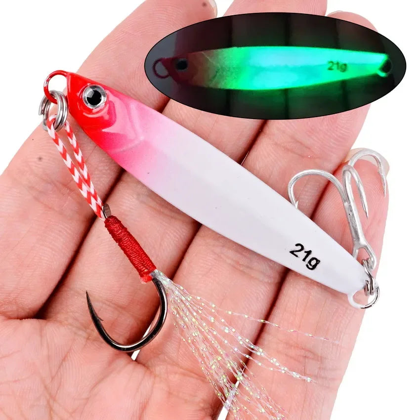 3/5/8pcs Metal Jig Fishing Lure Set 7g-40g Sea Shore Casting Saltwater