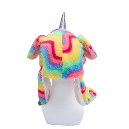 Warm Ear Protection Unicorn Hat with Moving Plush Ears for Kids Party