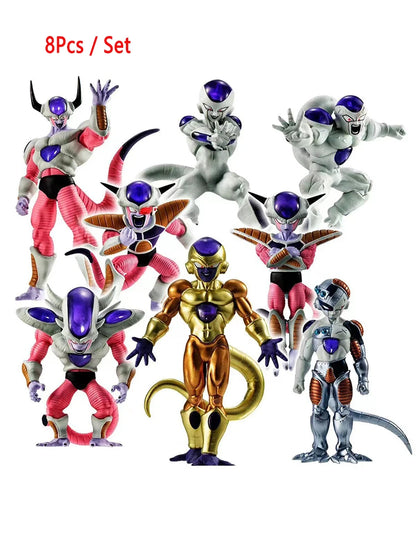 8pcs Dragon Ball Frieza PVC Figures Collectible Anime Statue Model Set