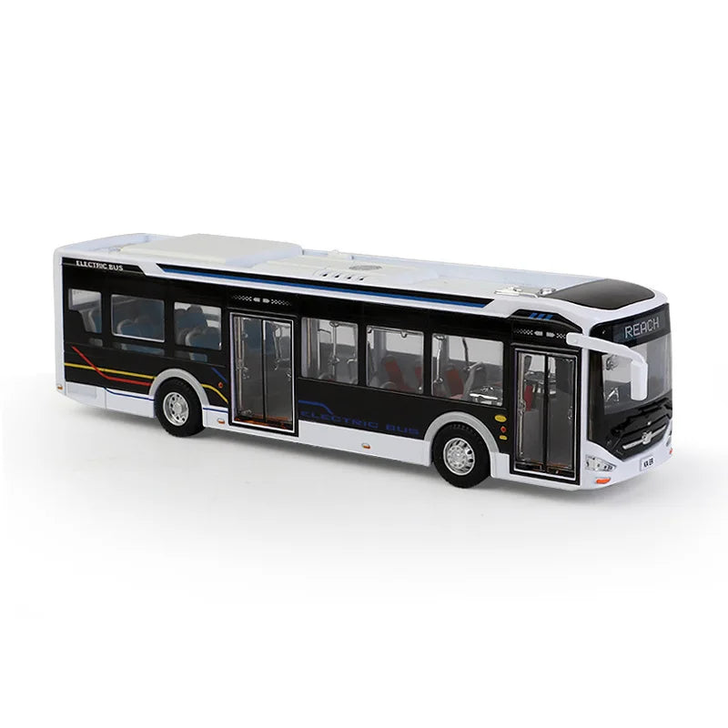 Sliding Sound Light Bus Model Alloy Toy for Kids Christmas Gift