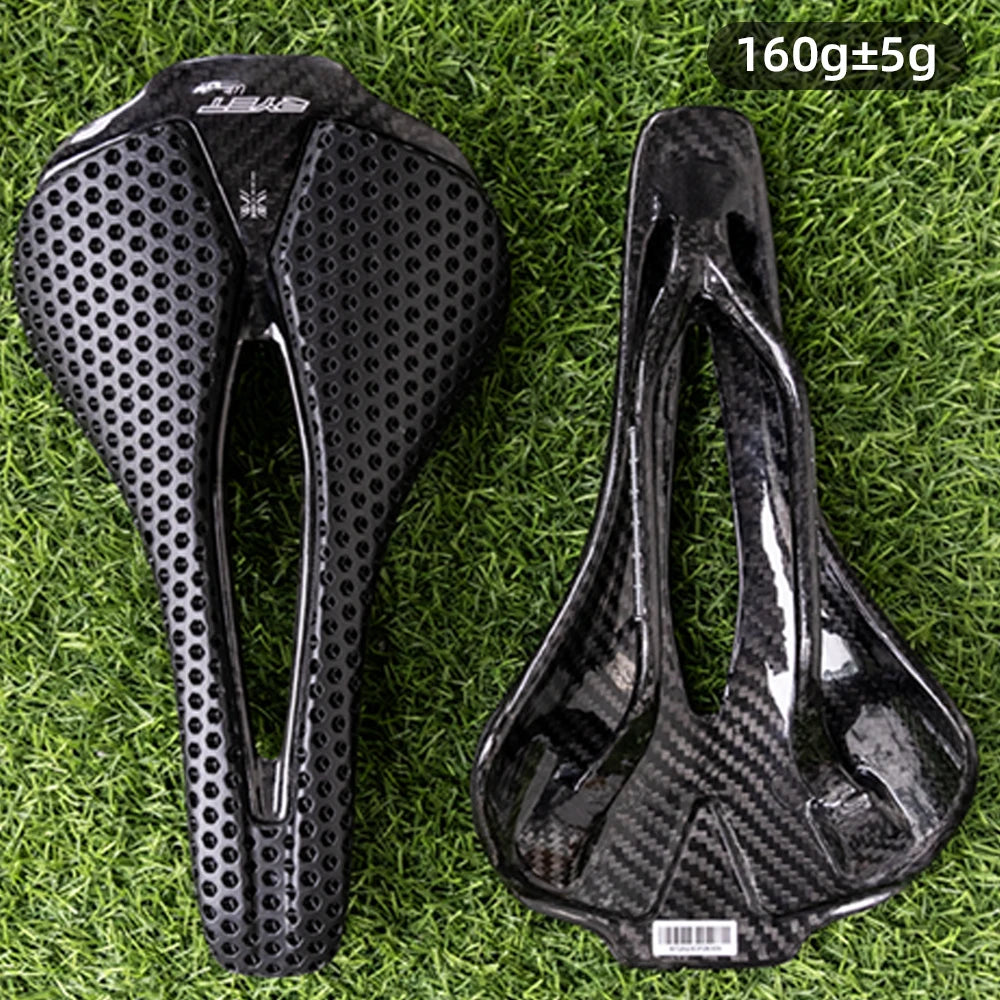 RYET Carbon Fiber Bike Saddle | 250×140mm 120g 3D Printed Road/Gravel Seat