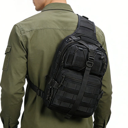 Shoulder Crossbody Bag Large Capacity with Zipper Compartments MOLLE System